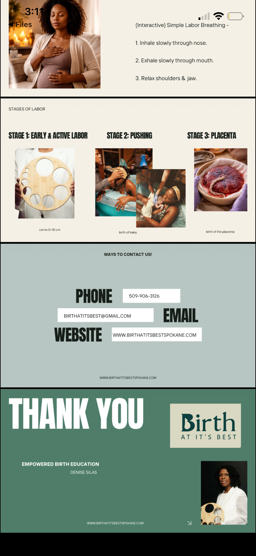 Empowered Birth Education materials